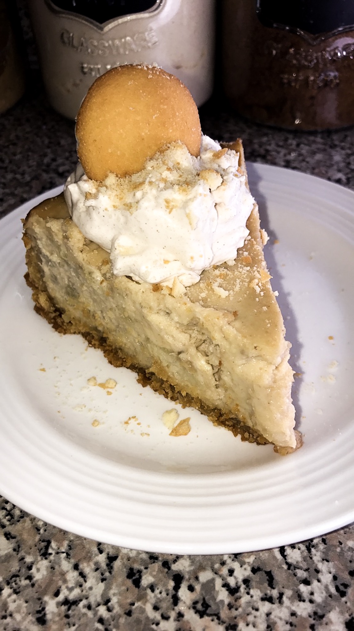 Banana Pudding Cheesecake w/ cinnamon whipped cream