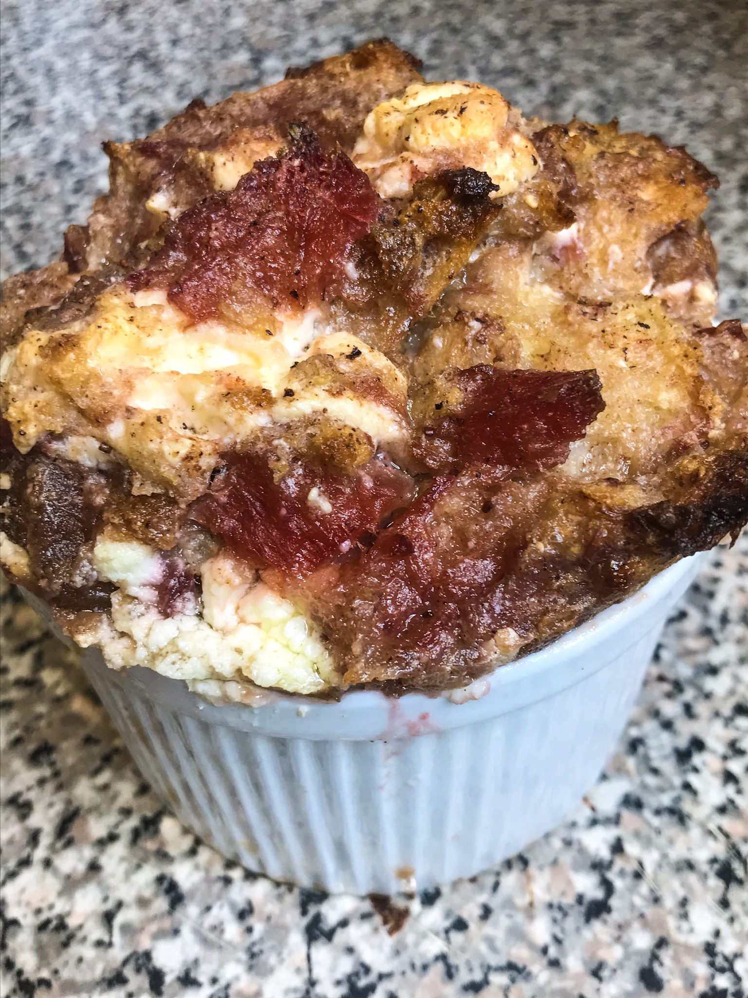 Strawberries n Creme bread pudding